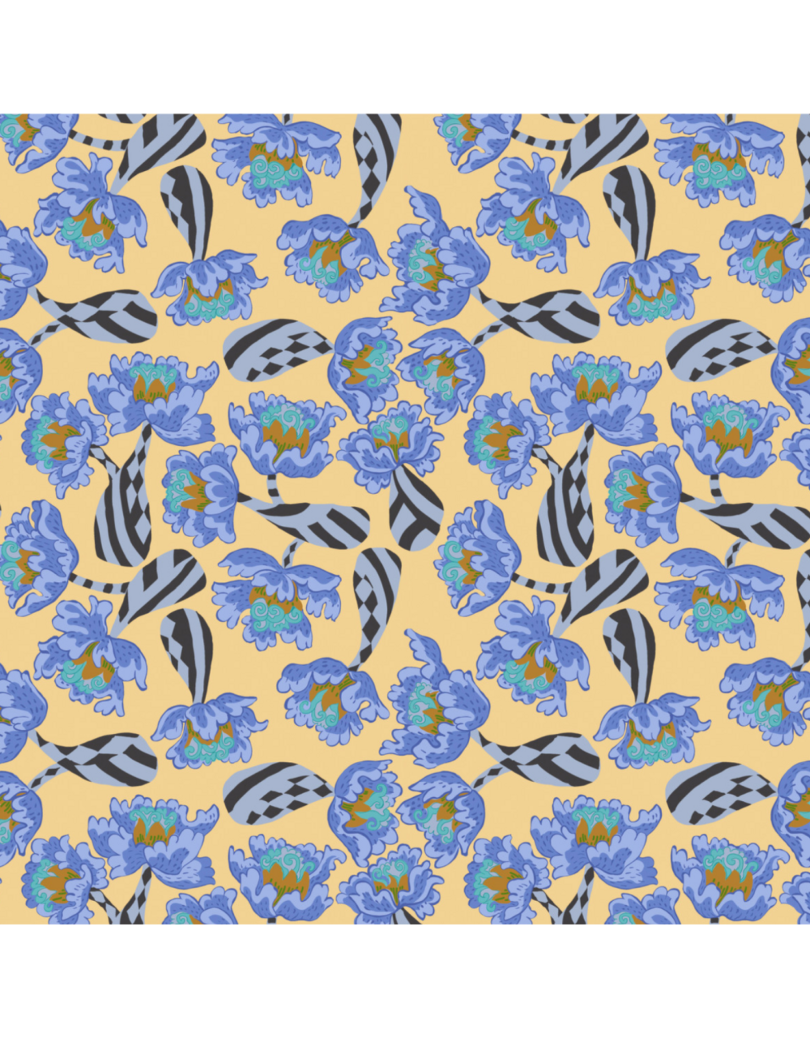 Penny Jeffries Blostma & Song, Peony Bones in Lemon, Fabric Half-Yards