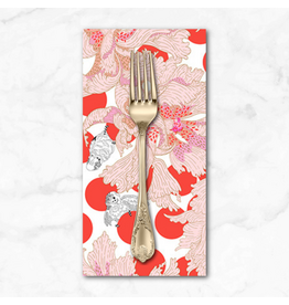 PD's Penny Jeffries Blostma & Song, Spotty Peony in Vermillion, Dinner Napkin