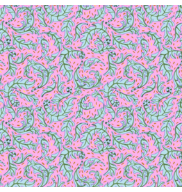 Penny Jeffries Blostma & Song, Sweet Leaf in Blush, Fabric Half-Yards