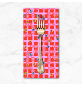 PD's Penny Jeffries Blostma & Song, Small Blueberry Dancefloor in Red, Dinner Napkin