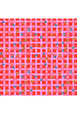 Penny Jeffries Blostma & Song, Small Blueberry Dancefloor in Red, Fabric Half-Yards