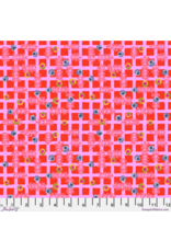 Penny Jeffries Blostma & Song, Small Blueberry Dancefloor in Red, Fabric Half-Yards