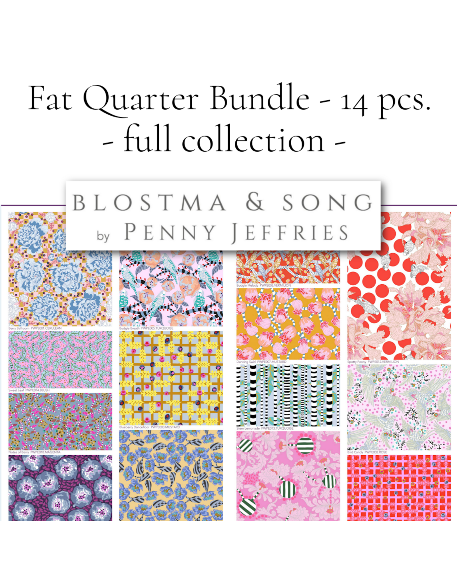 Penny Jeffries Blostma & Song Fat Quarter Bundle - 14 pc.