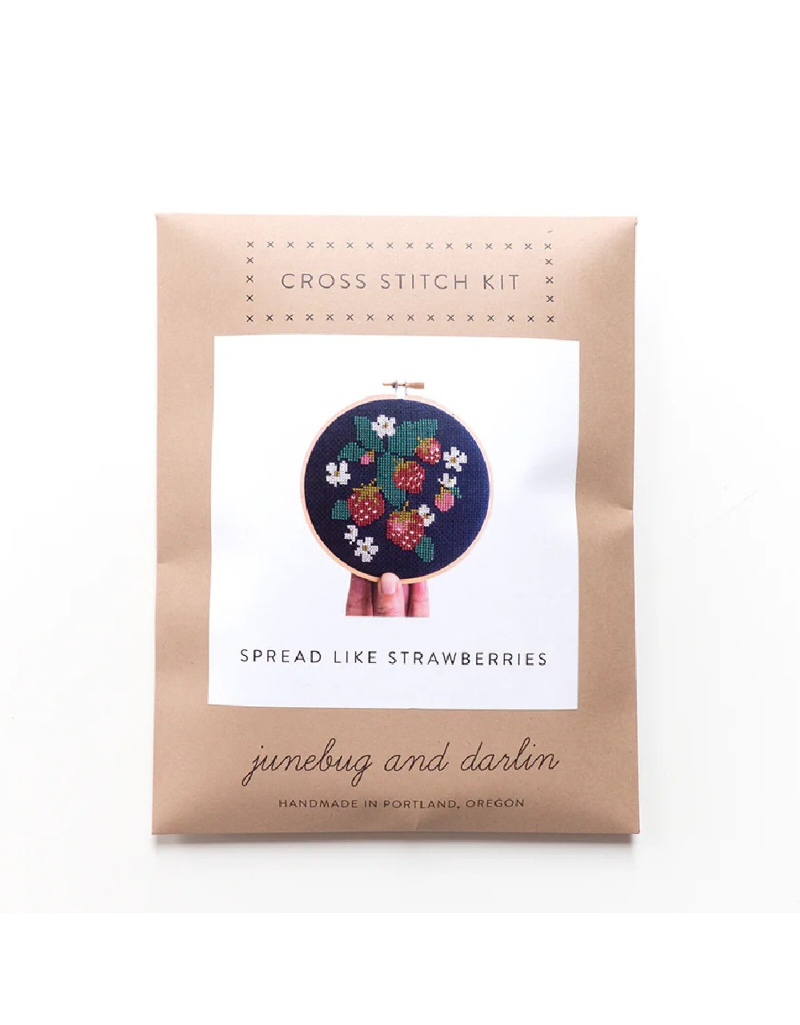 Junebug & Darlin Spread Like Strawberries Cross Stitch Kit