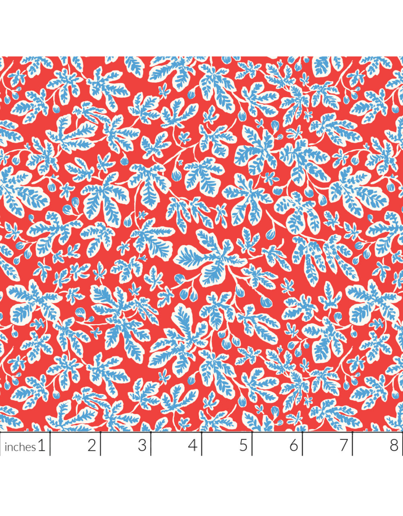 Emily Taylor Nice Nice, Fig Trees in Red, Fabric Half-Yards