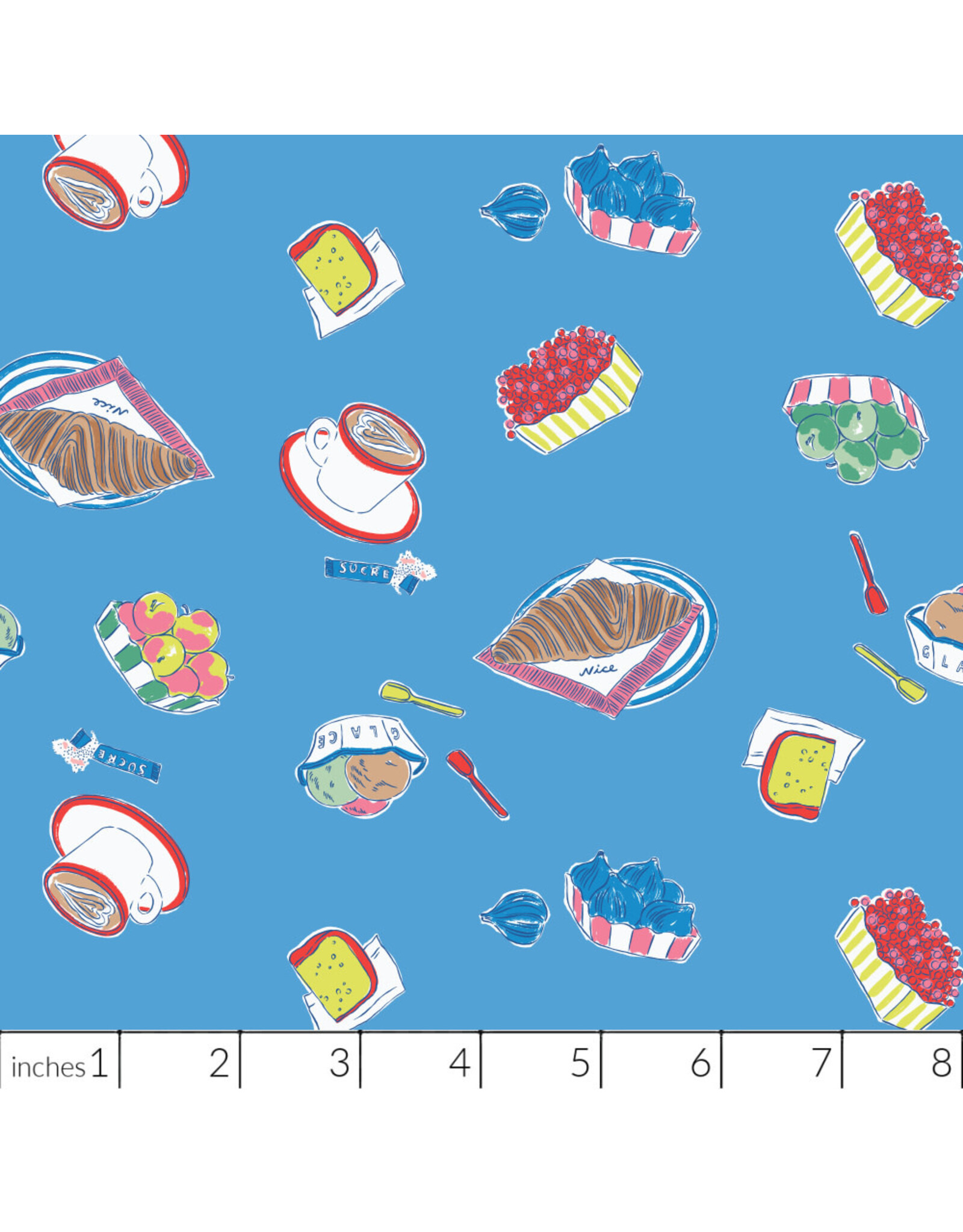 PD's Emily Taylor Collection Nice Nice, Market Morning in Blue, Dinner Napkin