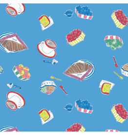 Emily Taylor Nice Nice, Market Morning in Blue, Fabric Half-Yards