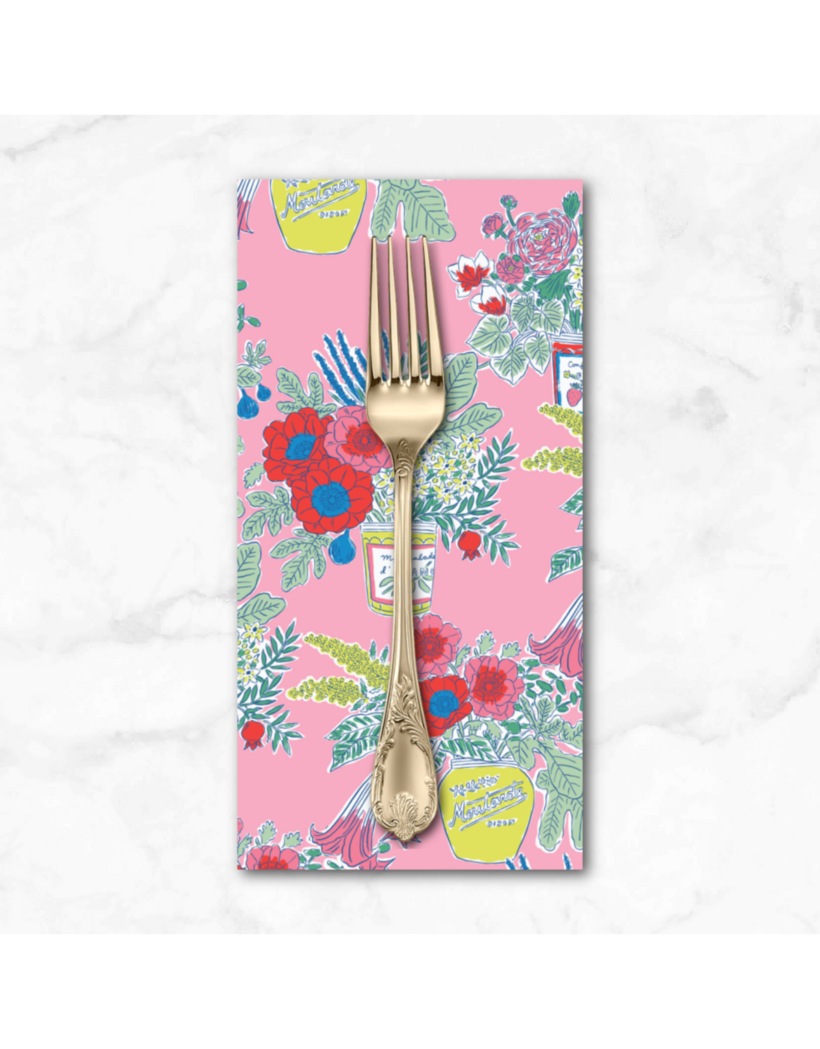 PD's Emily Taylor Collection Nice Nice, Nice Flowers in Pink, Dinner Napkin