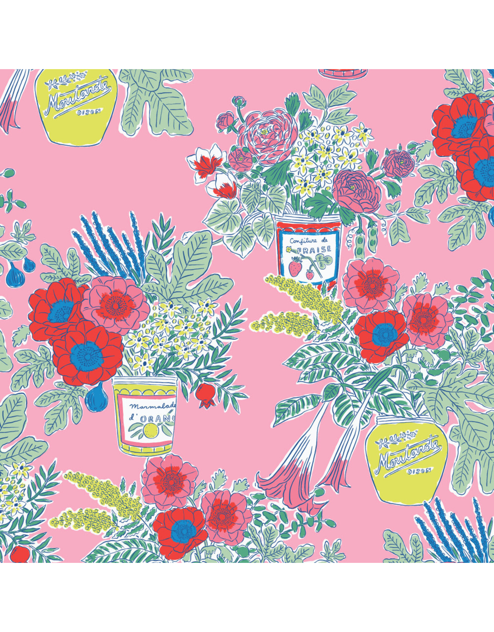 Emily Taylor Nice Nice, Nice Flowers in Pink, Fabric Half-Yards