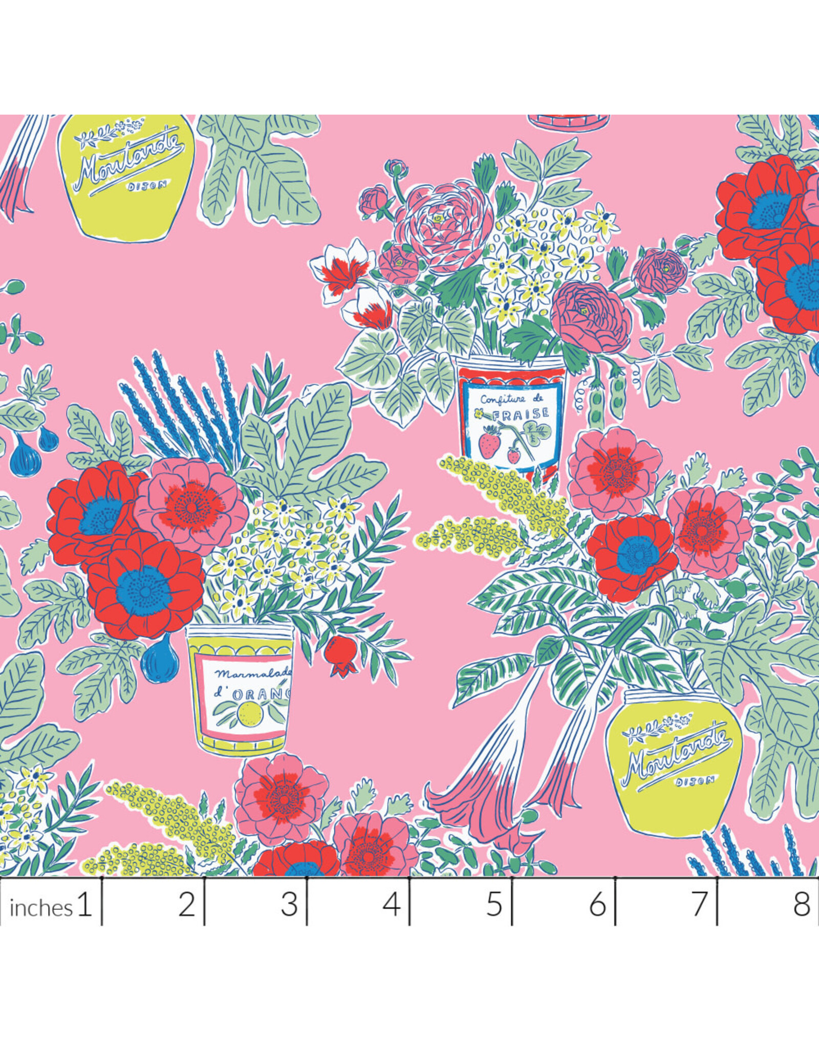 Emily Taylor Nice Nice, Nice Flowers in Pink, Fabric Half-Yards