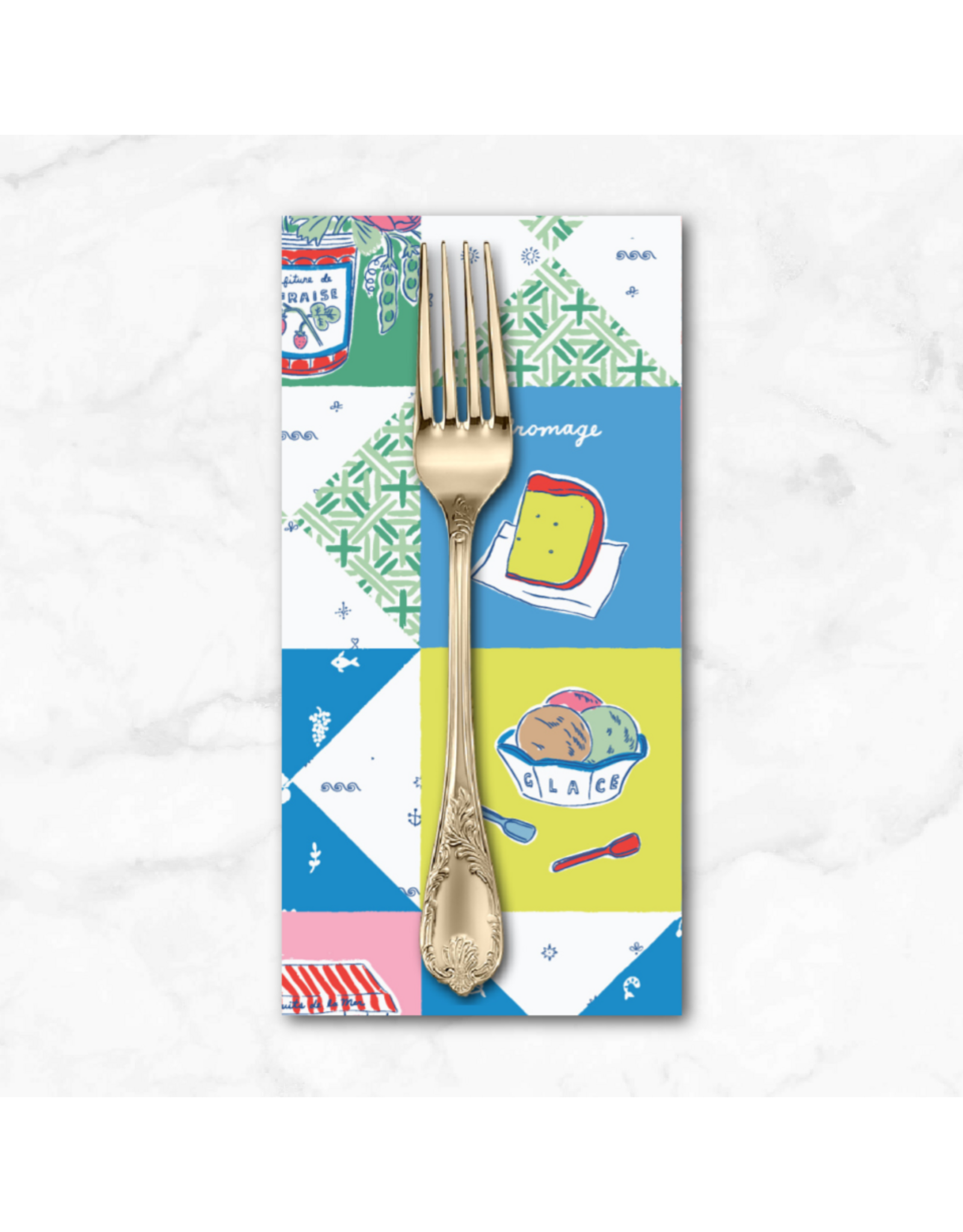 PD's Emily Taylor Collection Nice Nice, To Market in Multi, Dinner Napkin