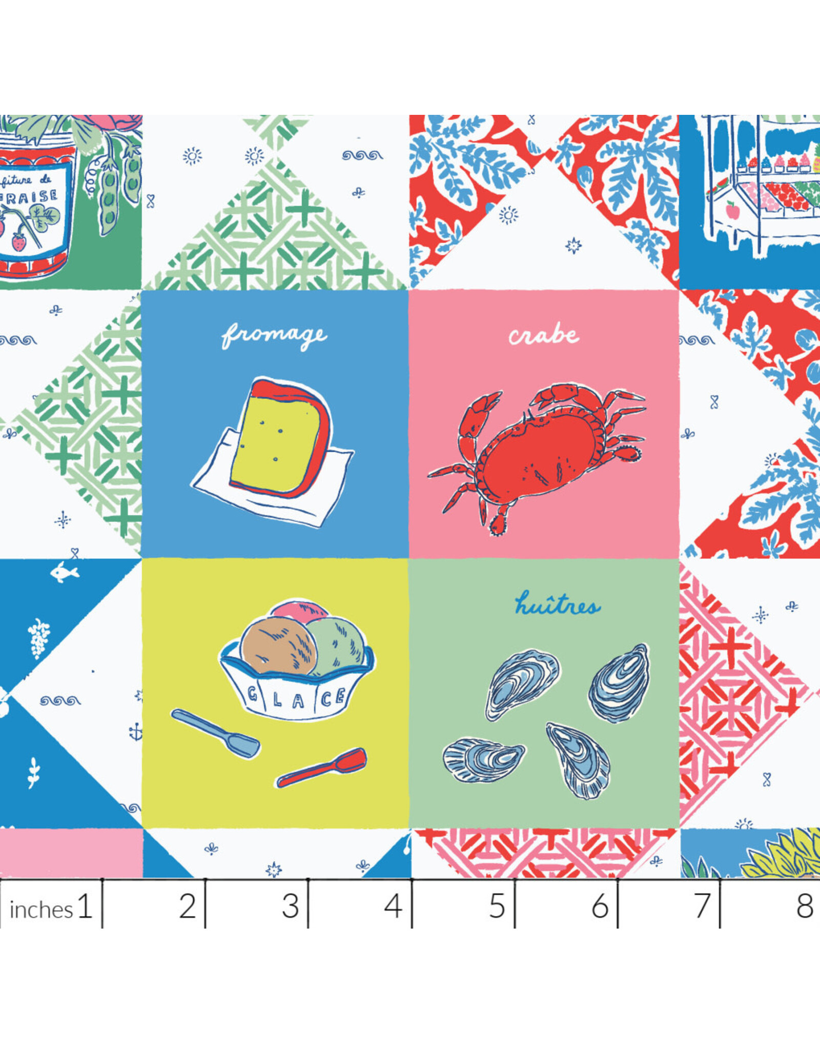 PD's Emily Taylor Collection Nice Nice, To Market in Multi, Dinner Napkin