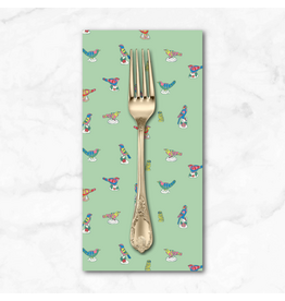 PD's Emily Taylor Collection Nice Nice, Antique Birds in Light Green, Dinner Napkin