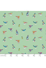 PD's Emily Taylor Collection Nice Nice, Antique Birds in Light Green, Dinner Napkin