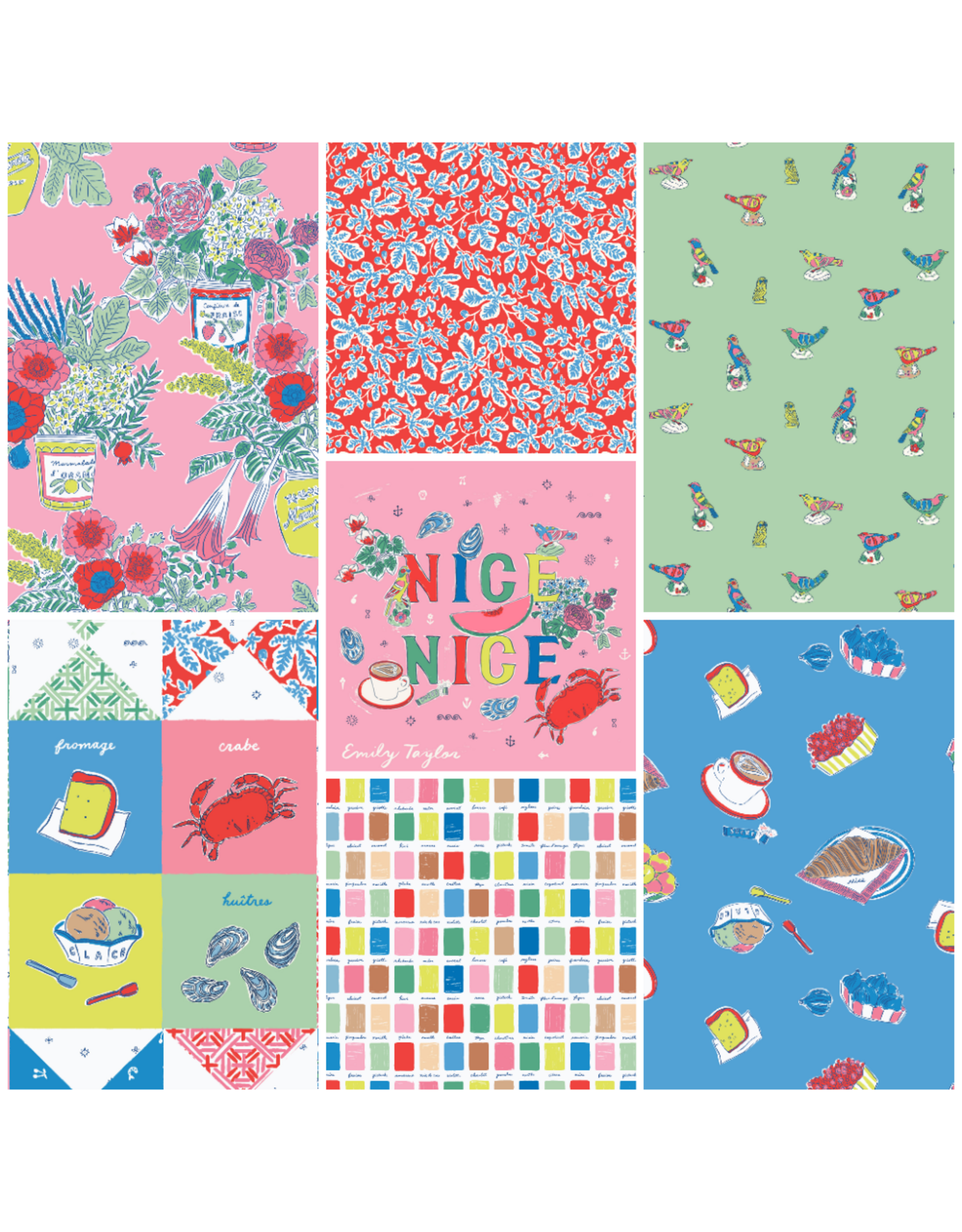 Emily Taylor Nice Nice, Fat Quarter Bundle containing 6 pcs.