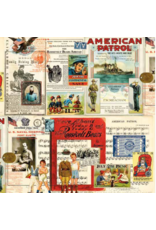 J. Wecker Frisch Sew America,  Collage in Multi, Fabric 24" Full Repeat, sold in 12" increments
