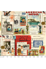 PD's J Wecker Frisch Collection Sew America, Collage in Multi, Dinner Napkin