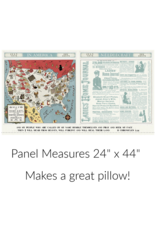 J. Wecker Frisch Sew America, Folk Arts Map, 24" Fabric Panel