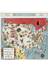 J. Wecker Frisch Sew America, Folk Arts Map, 24" Fabric Panel