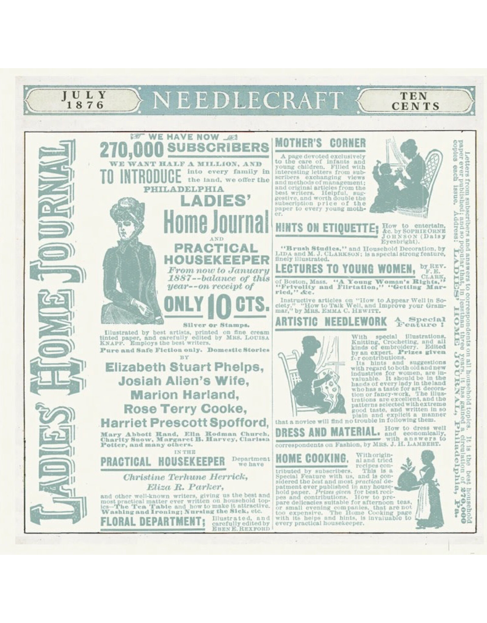 J. Wecker Frisch Sew America, Folk Arts Map, 24" Fabric Panel