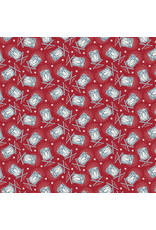 Riley Blake Fabrics Independence, Drums in Cherry Tart,  Fabric Half-Yards
