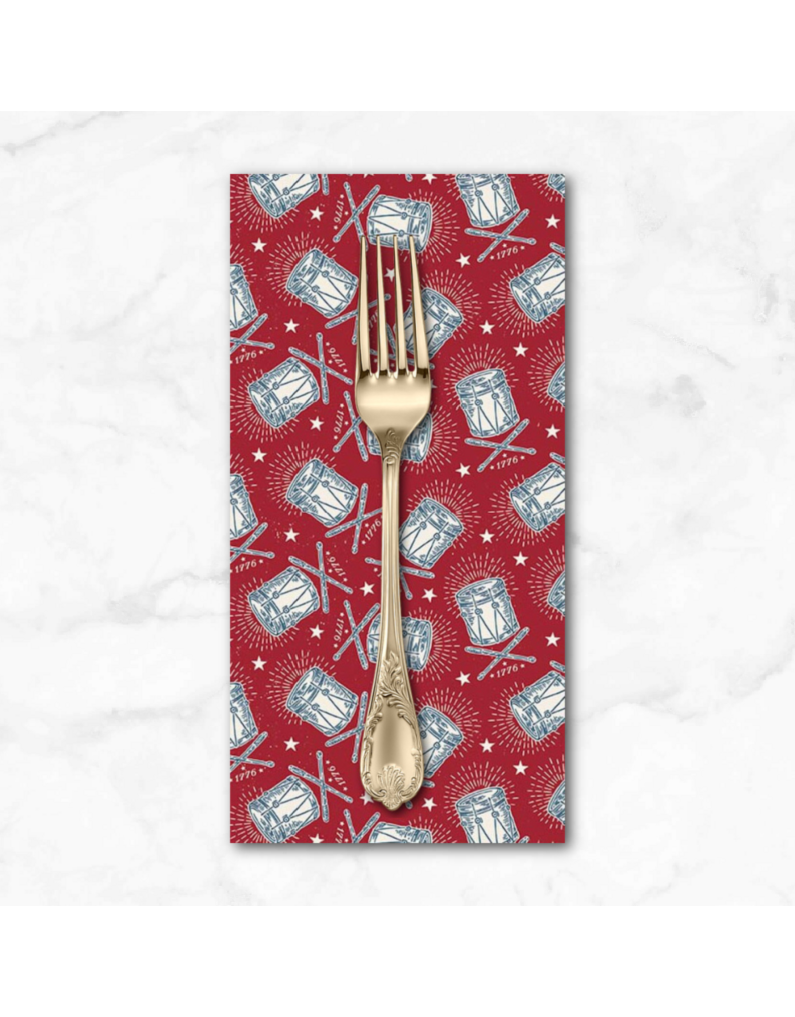 PD's Riley Blake Collection Independence, Drums in Cherry Tart, Dinner Napkin