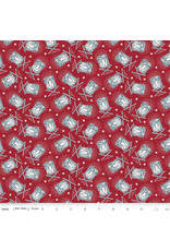 PD's Riley Blake Collection Independence, Drums in Cherry Tart, Dinner Napkin