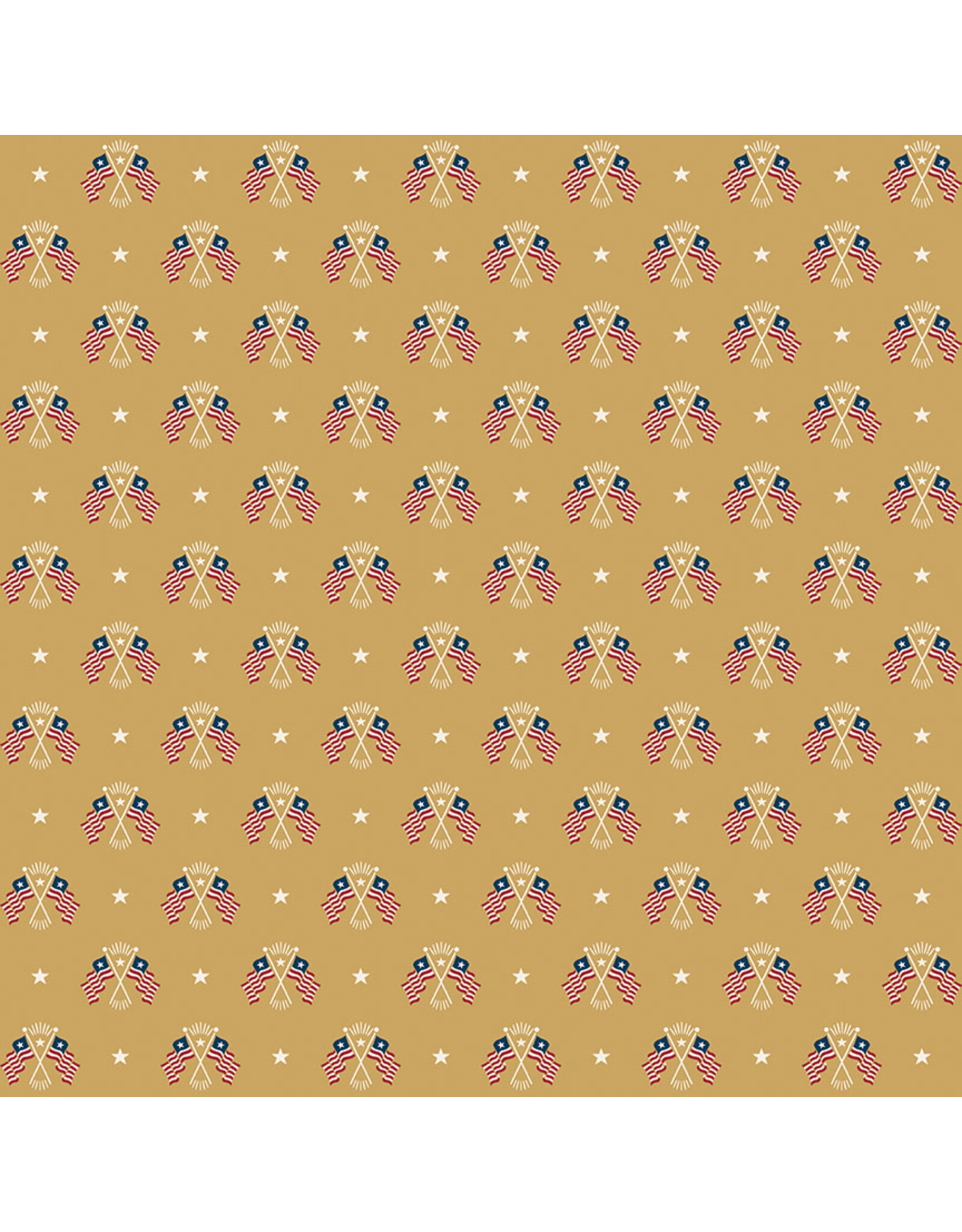 Riley Blake Fabrics Independence, Old Glory in Gold,  Fabric Half-Yards