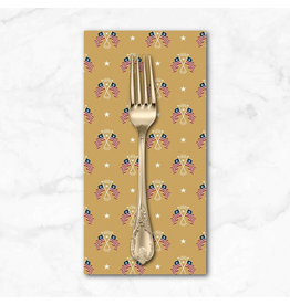PD's Riley Blake Collection Independence, Old Glory in Gold, Dinner Napkin