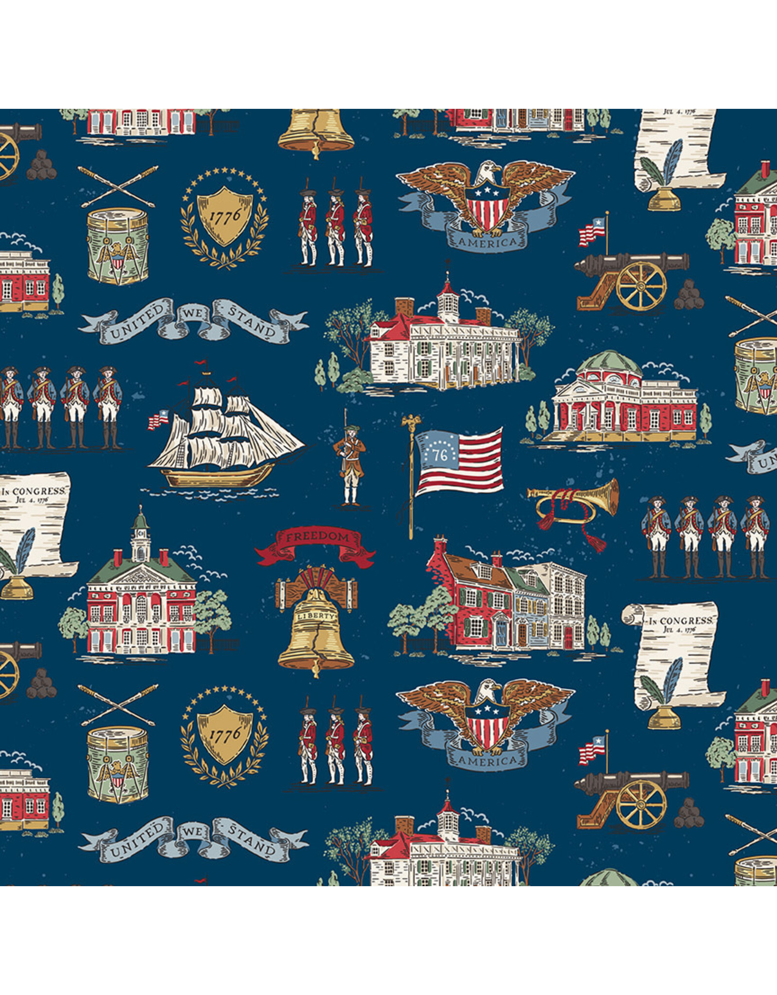 Riley Blake Fabrics Independence, Main in Oxford, Fabric Half-Yards