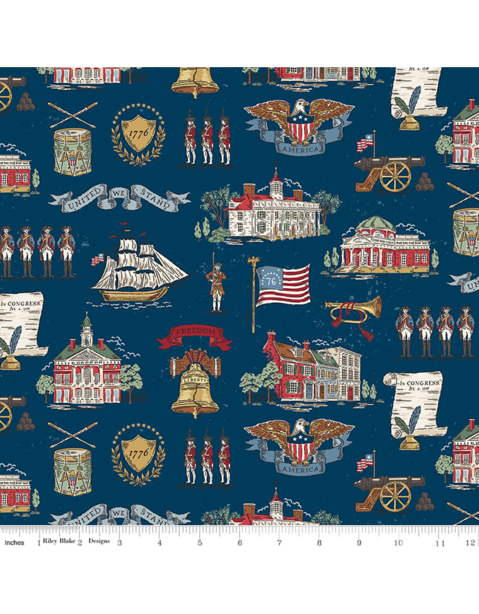 Riley Blake Fabrics Independence, Main in Oxford, Fabric Half-Yards