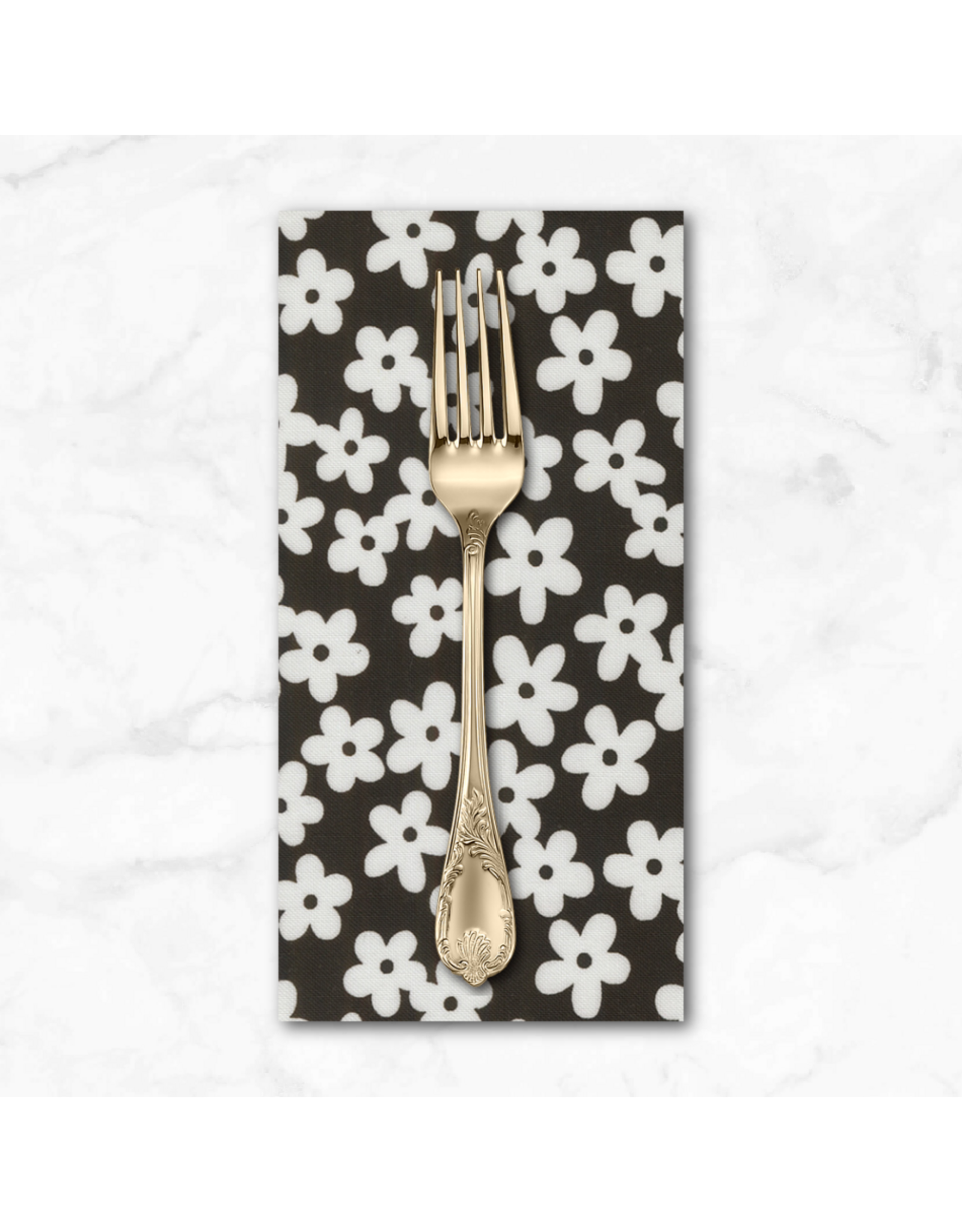 PD's Alli K Collection True to Hue, Petal Accent in Black as Night, Dinner Napkin