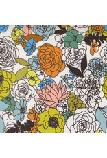 Alli K Design True to Hue, Hidden Facet Florals in Love Dove, Fabric Half-Yards