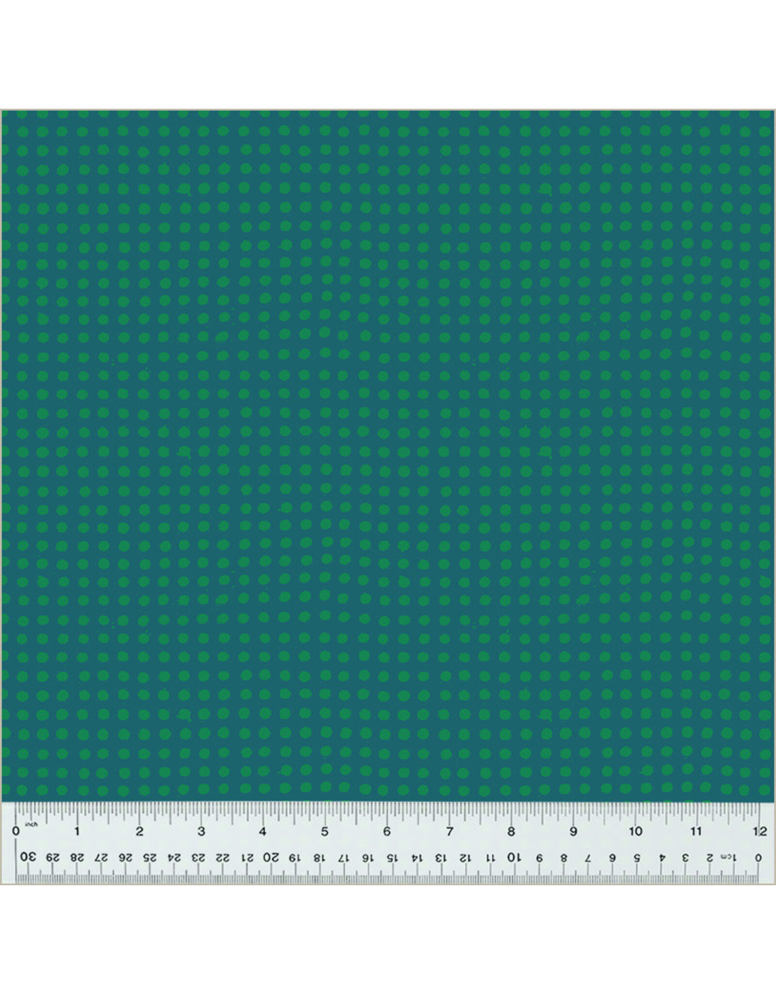 Heather Ross Ruby and Bee Blenders, Dots in Kelp Evergreen, Fabric Half-Yards