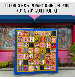 Picking Daisies SLO Blocks Pompadours in Pink, Quilt Kit, 70" x 70"