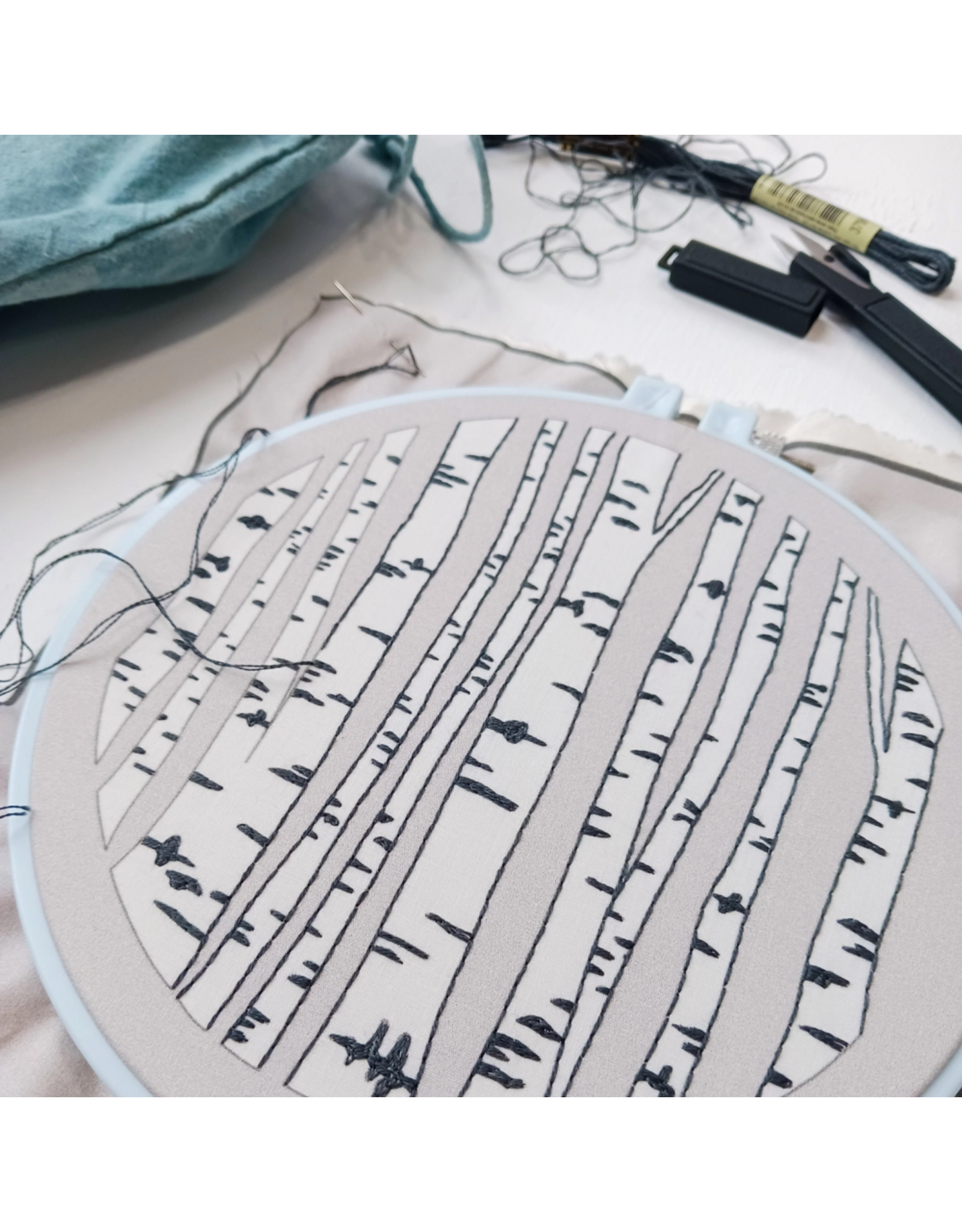 cozyblue Birch Forest Embroidery Kit from cozyblue