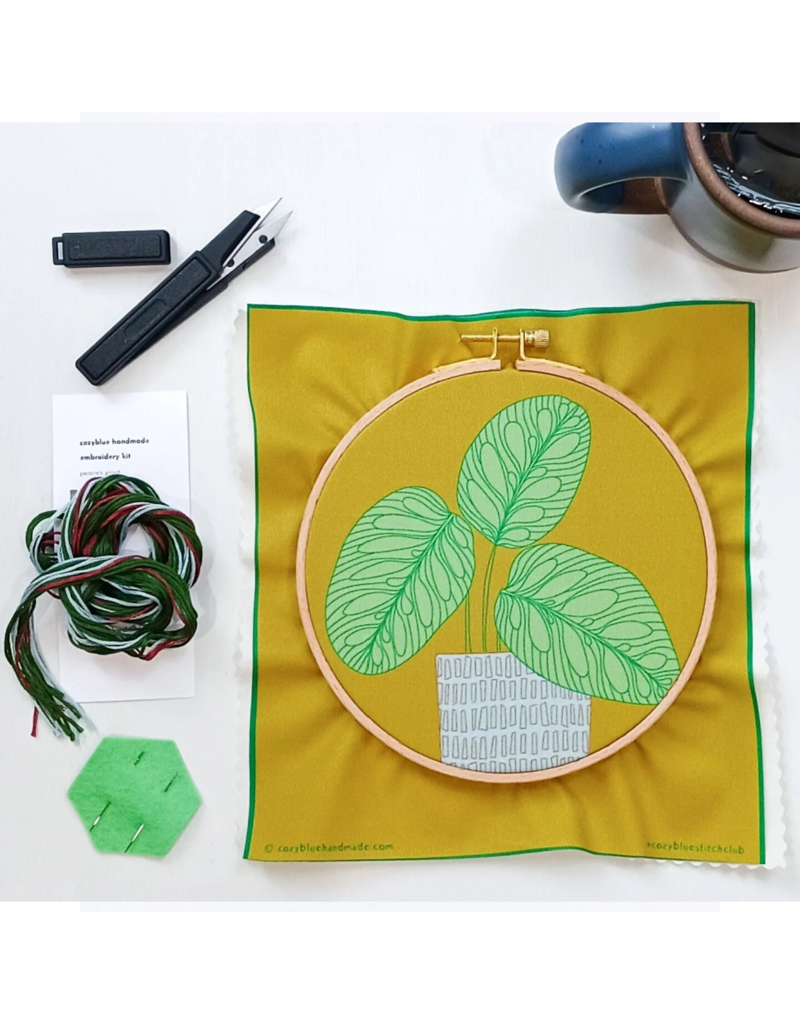 cozyblue Peacock Plant Embroidery Kit from cozyblue