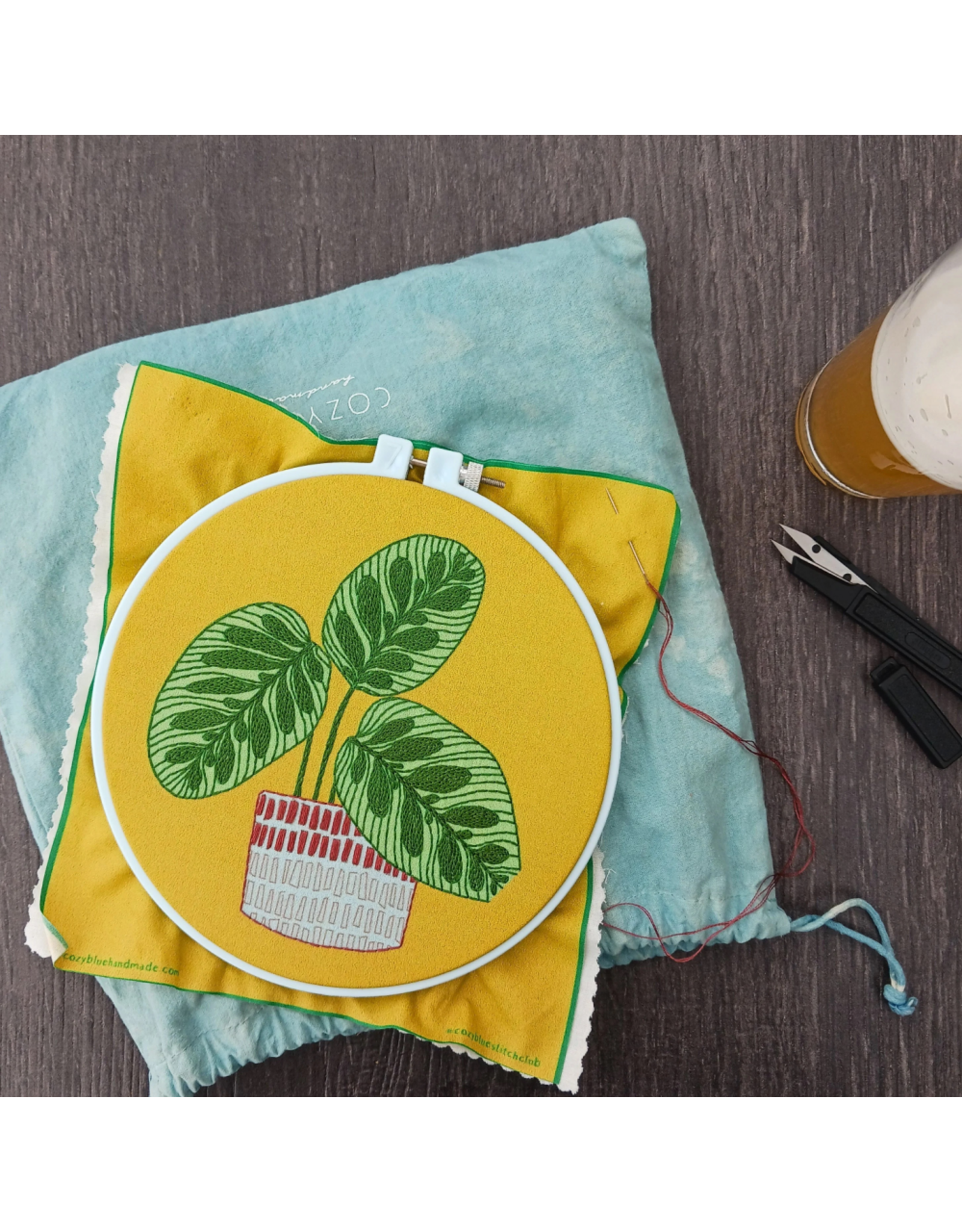 cozyblue Peacock Plant Embroidery Kit from cozyblue