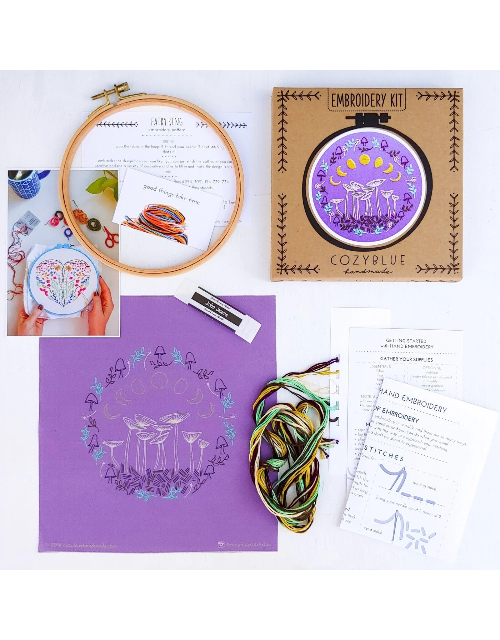 cozyblue Peacock Plant Embroidery Kit from cozyblue