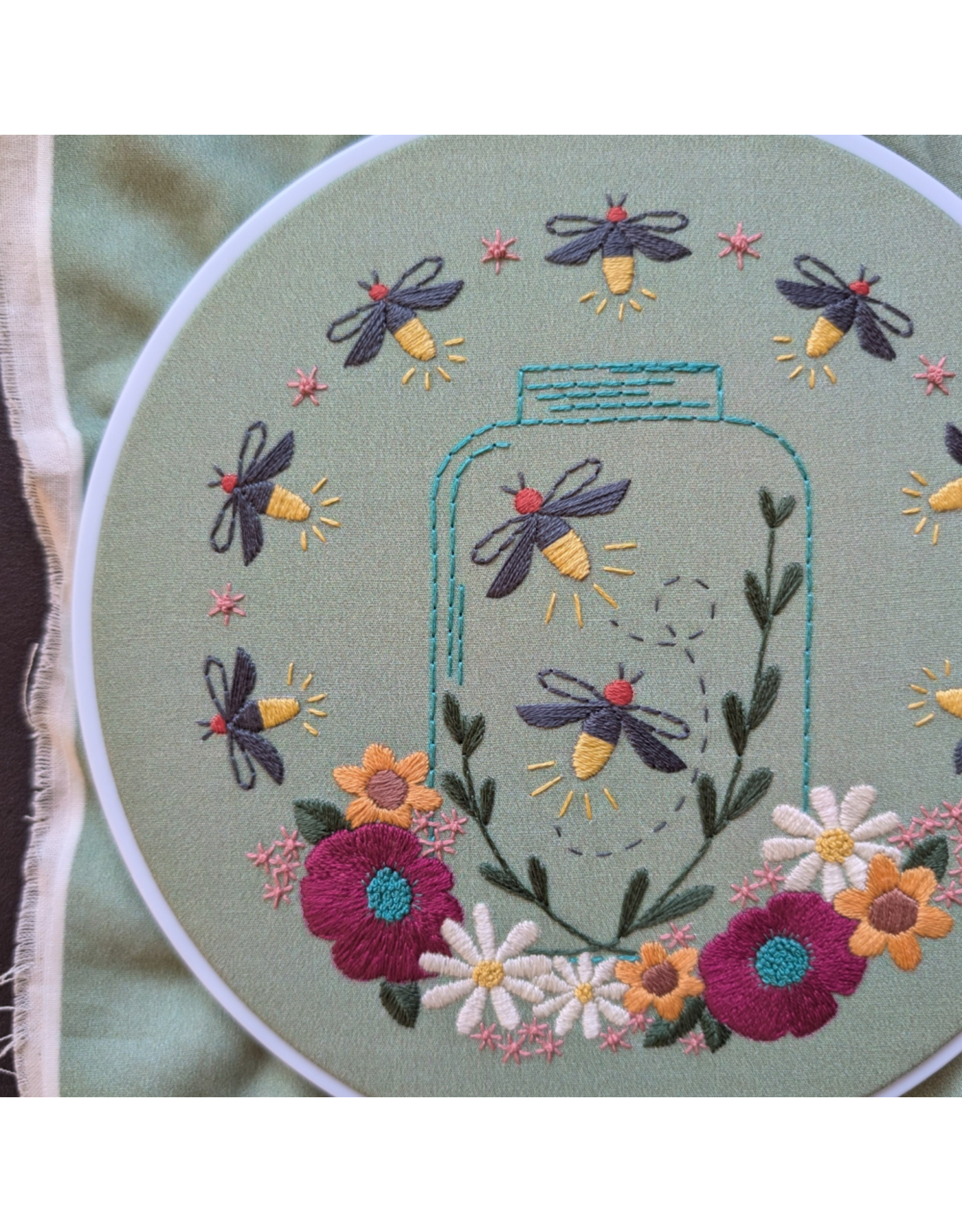 cozyblue Fireflies Embroidery Kit from cozyblue