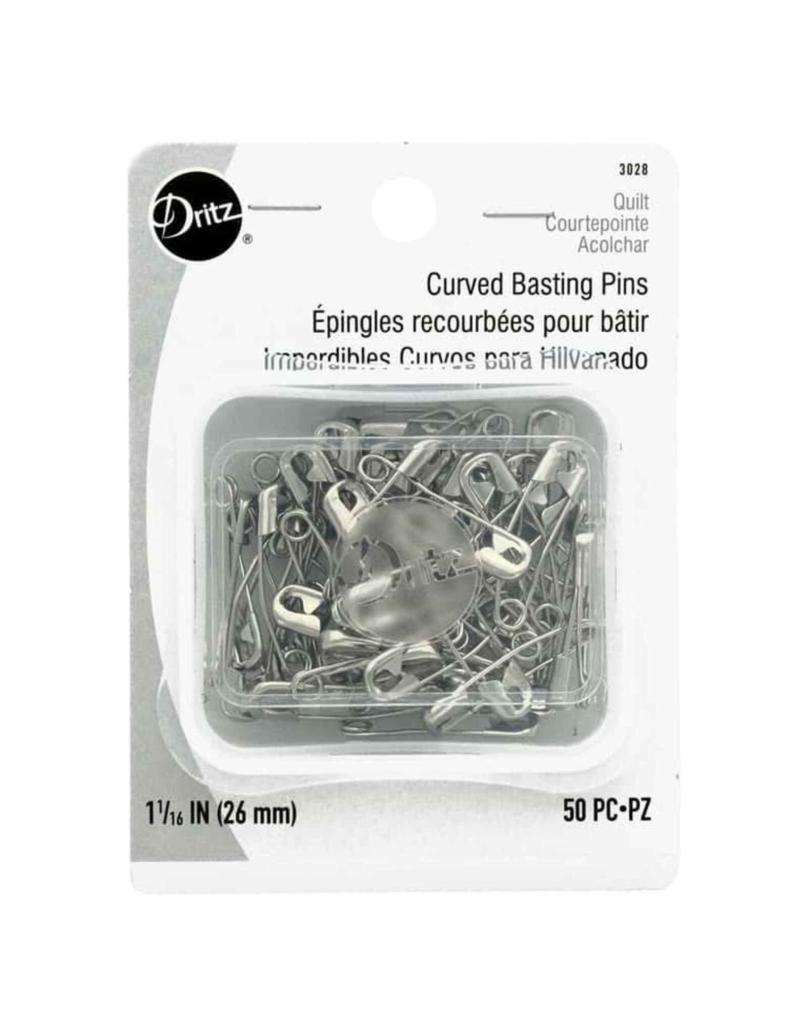 Dritz Curved Basting Safety Pins - Sz 1  (1 1/16") - 50ct.