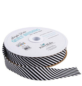 Riley Blake Fabrics ON ORDER-Quilt Binding, Single Fold, Black Stripe, by the Yard