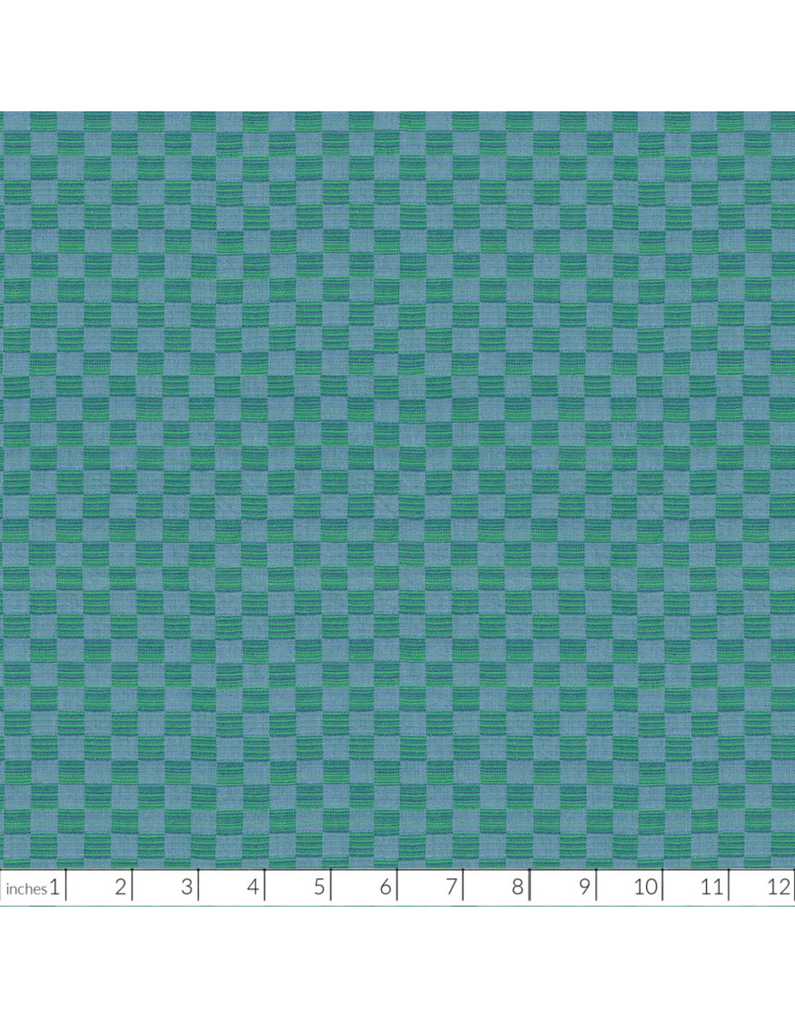 Anna Maria Check Mates, Yarn Dyed Woven, Gameboard in Sea, Fabric Half-Yards