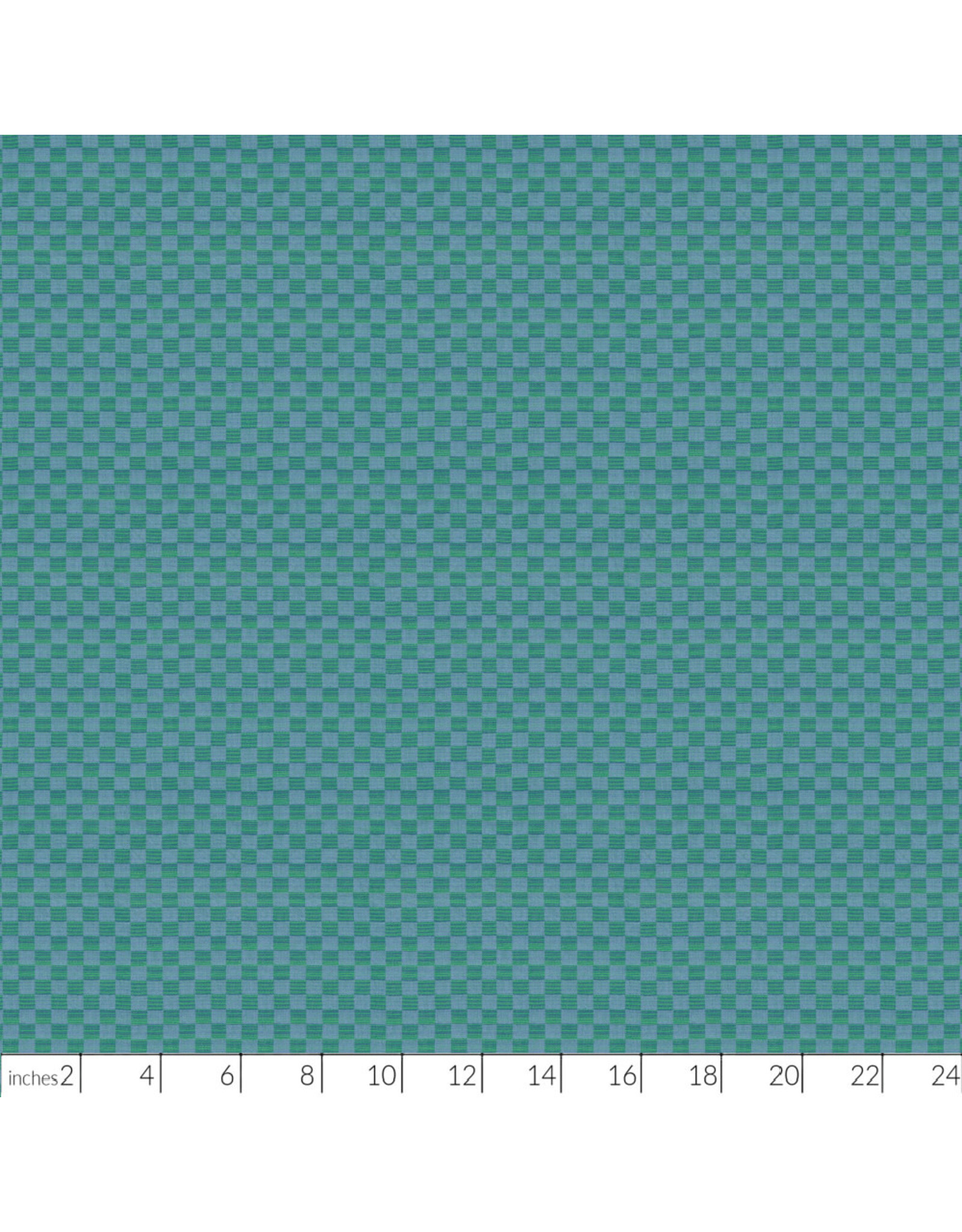 Anna Maria Check Mates, Yarn Dyed Woven, Gameboard in Sea, Fabric Half-Yards