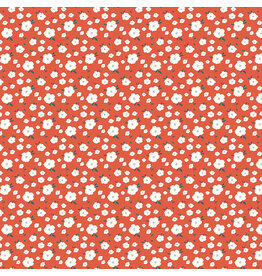 Minki Kim Serendipity 2, Flower Bed in Orange,  Fabric Half-Yards