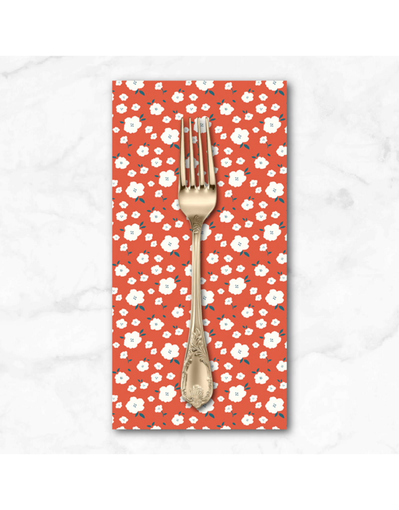 PD's Minki Kim Collection Serendipity 2, Flower Bed in Orange, Dinner Napkin