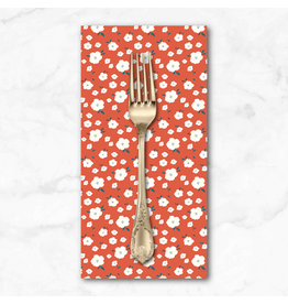 PD's Minki Kim Collection Serendipity 2, Flower Bed in Orange, Dinner Napkin