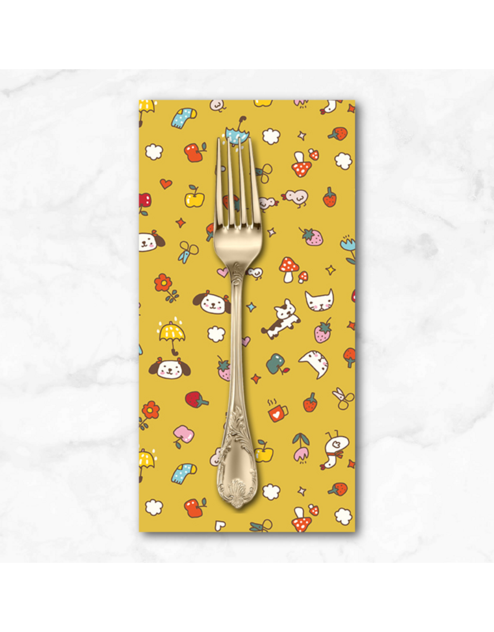 PD's Minki Kim Collection Serendipity 2, Toss in Golden, Dinner Napkin