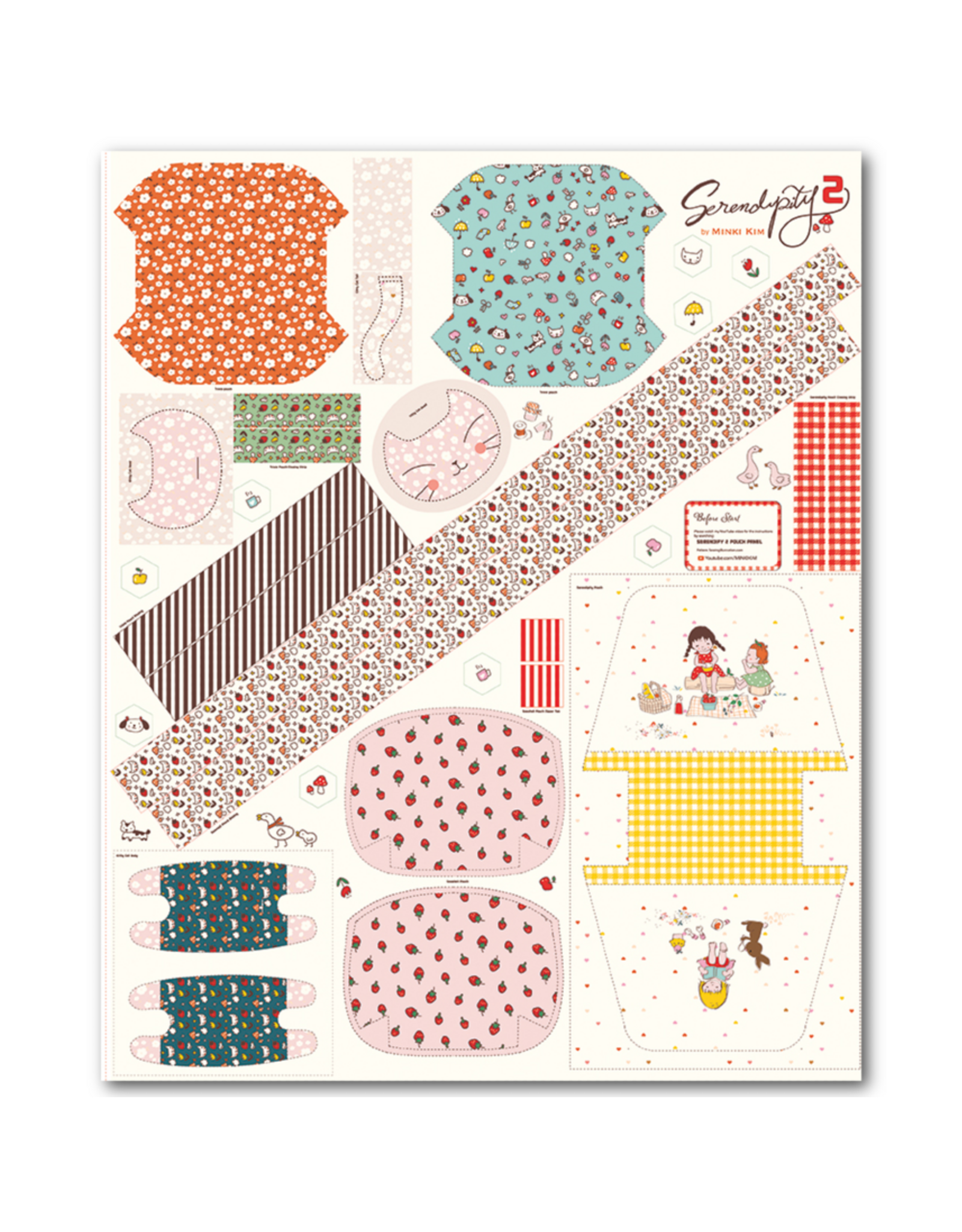 Minki Kim Serendipity 2, Pouch Panel,  36" x 44" Fabric Panel