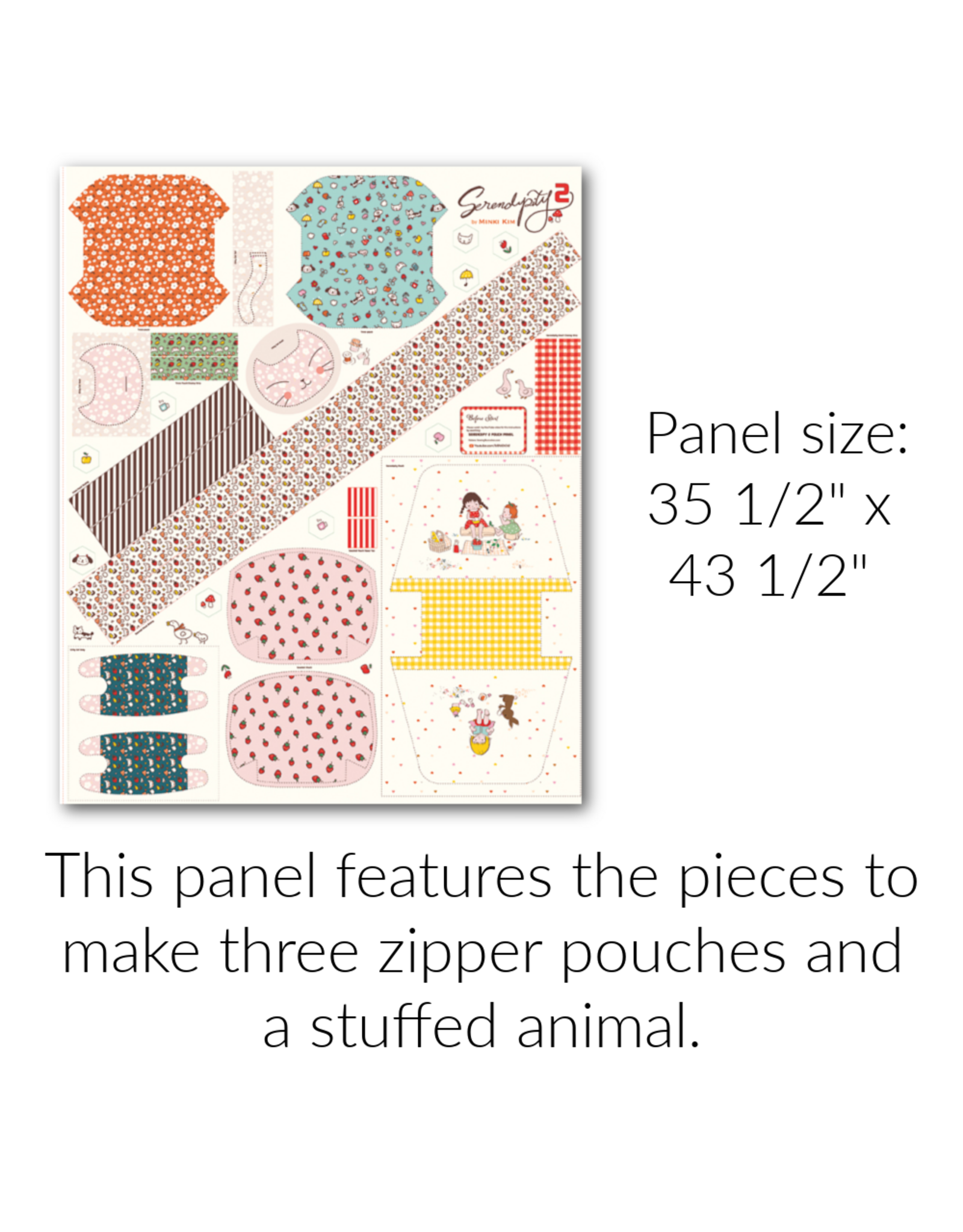 Minki Kim Serendipity 2, Pouch Panel,  36" x 44" Fabric Panel